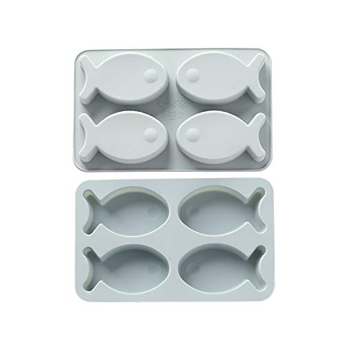 2 moldes de silicona para hornear, molde circular para hornear pequeños peces, molde de silicona para chocolate, molde circular de chocolate, moldes de silicona para hornear pasteles de queso, mousse