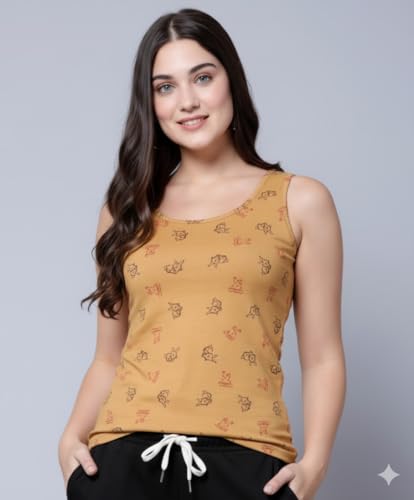 Image of DIAZ Women's Tank Top and Lower Set for Women | Stylish Cotton Co-Ord Set | Sleeveless Top & Jogger Lower for Women |Comfortable Stretchable Fabric 2-Piece Combo Set|women co ord set