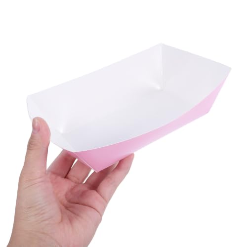 Bandejas de papel rosa para fiestas y cumpleaños infantiles para servir tacos cómodamente 5