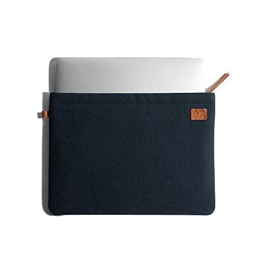 Image of DailyObjects Solid Skipper Sleeve | Stylish Durable Poly Cotton Canvas Material for Laptops & iPads | Zip Closure & Soft Cotton Inner Lining with Printed Slip Pockets