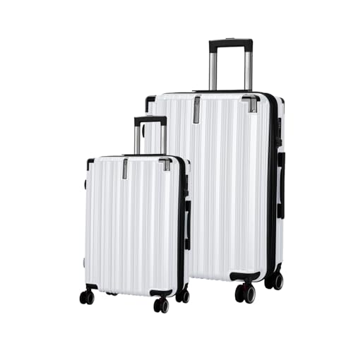 Image of Maleta Nova Cabin and Large Size |20'' and 28''|Hardside,TSA Lock | Trolley Bag Set of 2 | Luggage Suitcase | Travel Bag for Travelling | Trolley Bags for Travel Combo (White, Set of 2 (Small-Large))
