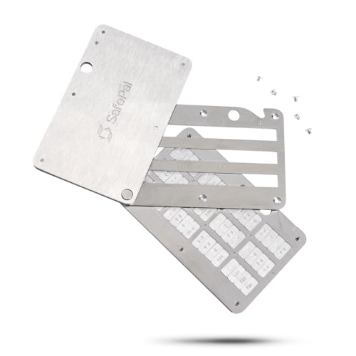SafePal Cypher - Crypto Seed Phrase Backup Metal Seed Board Cold Storage for Mnemonic Steel Bitcoin Wallet Store up to 24 Seed Words Compatible with BIP39 Crypto Wallets Ledger Trezor Metamask