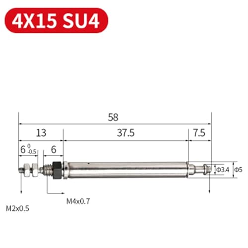 Mini cylindre à aiguille CJ1B4x10 SU4 pour l'automatisation de précision - 4