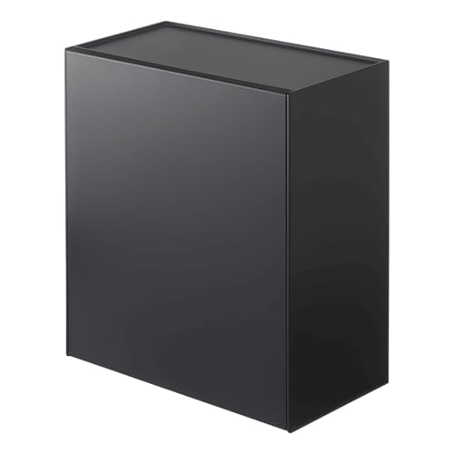 Caneca rectangular plástica negra para pared 4L