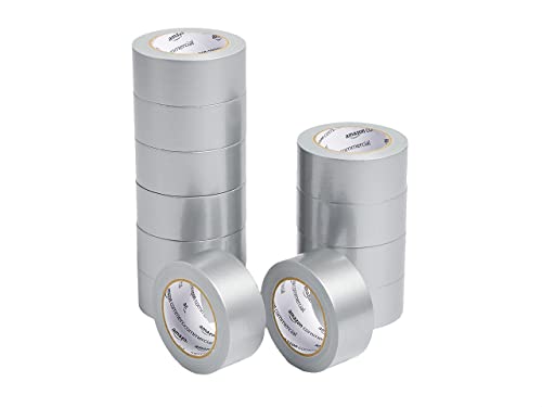AmazonCommercial Advanced Strength Duct Tape, 1.88-inch by 30-yard, Silver, 12-Pack