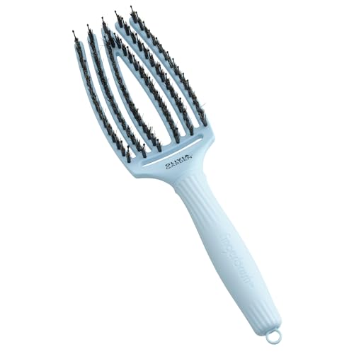 Olivia Garden Cepillo FingerBrush Pastel Blue Care Ionic Boar & Nylon Combo Medium | Cepillo de Pelo Edición Limitada