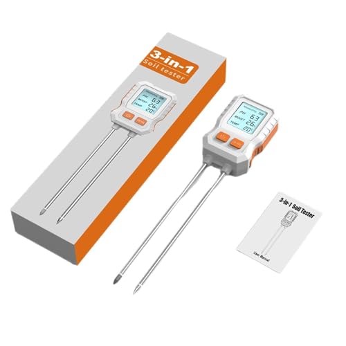 Image of HASTHIP Soil Moisture Meter, PH Meters Professional Soil Meter for Agriculture 3 in 1 Sensor Kit with Moisture PH Testing Inspection LCD Display