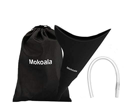 Female Urination Device Portable - Reusable Silicone Women Pee Funnel Allows Women to Pee Standing Up, Portable Design with Drawstring Bag for Outdoor Camping Hiking Backpacking Picnic (black)