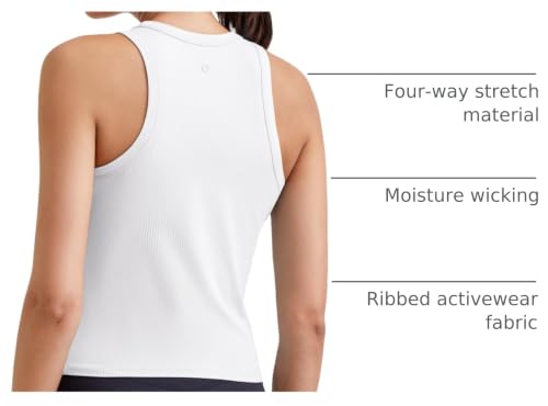 Image of G4Free Workout Tank Tops for Women Slim Fitted Racerback Ribbed Athletic Gym Yoga Tanks Summer Casual