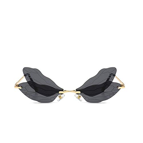 Image of ENTHYI Dragonfly Wing Shape Sunglasses for Women /Men Frameless Irregular Glasses Shades Party Sun Glasses