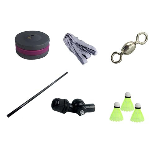 Colaxi Badminton Training Kit, Badminton Self Training Tool, Adjustable Height Self Study Tool, Rebound Trainer for Backyard, 3.6m 3 Balls