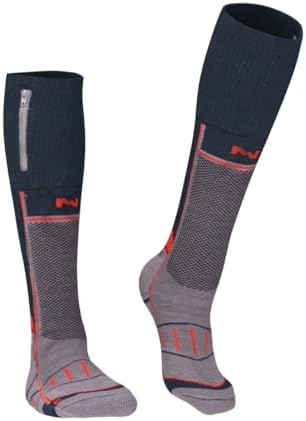 Fieldsheer Mobile Warming Unisex Wool Blend Heated Socks 3.7V, Gray - Medium