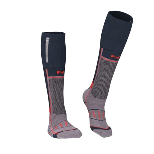 Fieldsheer Mobile Warming Unisex Wool Blend Heated Socks 3.7V Rechargeable Battery Powered Warm Comfort Fit Gray - Medium