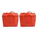2 große, isolierte Einkaufstaschen, 35 l Thermo-Kühler-Set, faltbar, wiederverwendbar, Vlies-Kühltasche für Picknicks, Strand und Lebensmittellieferung (mit Bodenplatte)