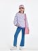 Haloumoning Girls Striped Crewneck Sweatshirt Kids Long Sleeve Oversized Fashion Pullover Tops Fall Clothes 5-14 Years Purple