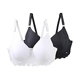 ZTFYKLIN Sujetadores con para Mujer, Tallas Grandes, De Encaje, Tirantes Ajustables, Interior Ligera, Transpirable Y Cómoda El Día A Ocio. Uctores Talla (Beige, 90C) Sujetador Reductor Pecho