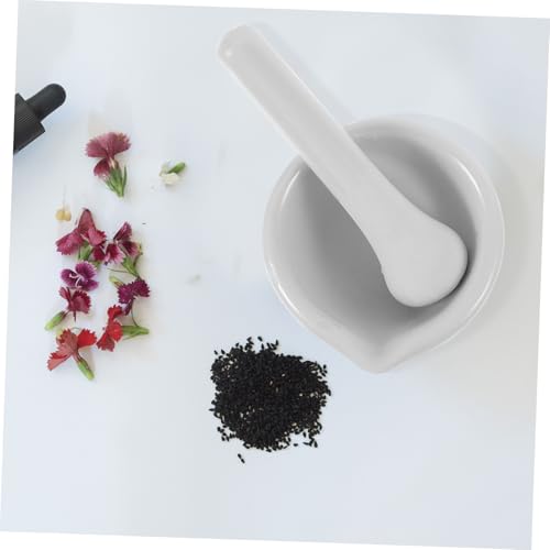 Set 2 morteros porcelana con mano para cocina y laboratorio miniatura 4