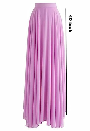 Image of Women's Full Length Georgette Long Skirt- Lehenga with 8 Meters Maxi Flare