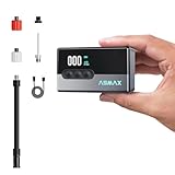 ASMAX T30 自転車 空気入れ 電動 120PSI 自転車エアポンプ タイヤ空気圧検知 ロードバイク携帯電動ポンプ 小型 コンパクト自動停止 米式/英式/仏式 全バルブ対応 LEDライト付き