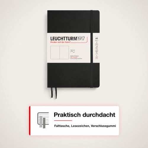 Leuchtturm1917 318651 Carnet medium A5 Couverture souple 121 pages numérotées Noir – vue 6