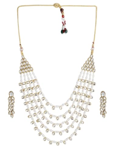 Juego de joyas de perlas y Kundan para bodas y eventos especiales DMZ-2975