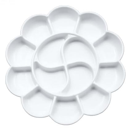 Hindie� 1 Pcs Small Flower Shape Color Mixing Palette Paint Plate Draw Palette – White