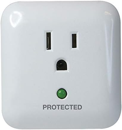 Prime Wire PB802105 1-Outlet Large Appliance Surge Protector with Surge Alarm,White