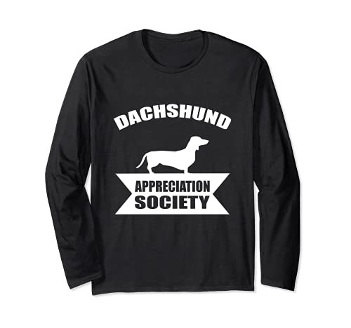 Dachshund Dog Long Sleeve T-Shirt, Black