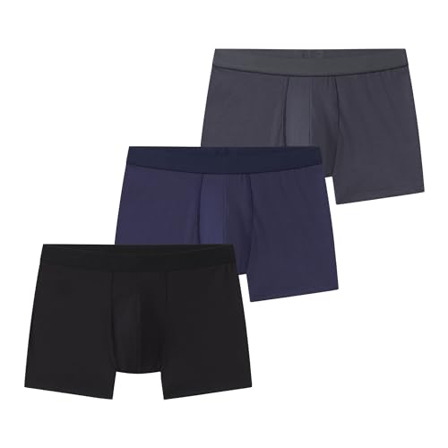 WYR ComfortAir 3-Pack Boxer Briefs - Soft Egyptian Giza Cotton Stretch Tagless Men's Underwear - Lightweight Breathable Brief
