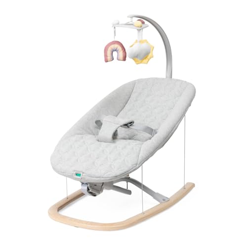 Hamaca Chicco Zen Wave, balancín para bebés de 0 a 6 meses, movimiento natural, sin pilas, con barra de juegos, compacta, plegable