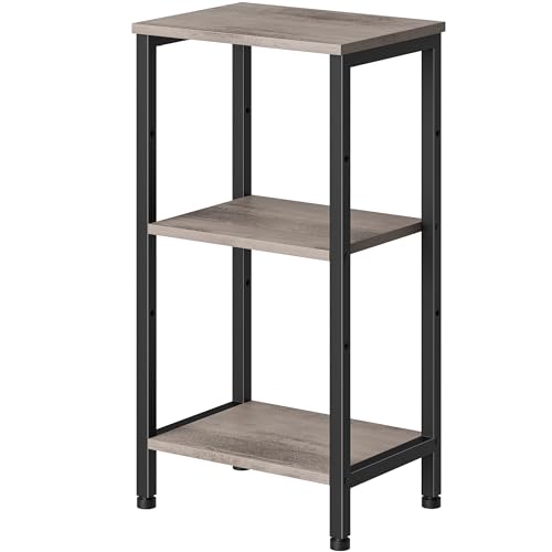 Asgolion Small Grey Side Table, Tall End Table with Adjustable