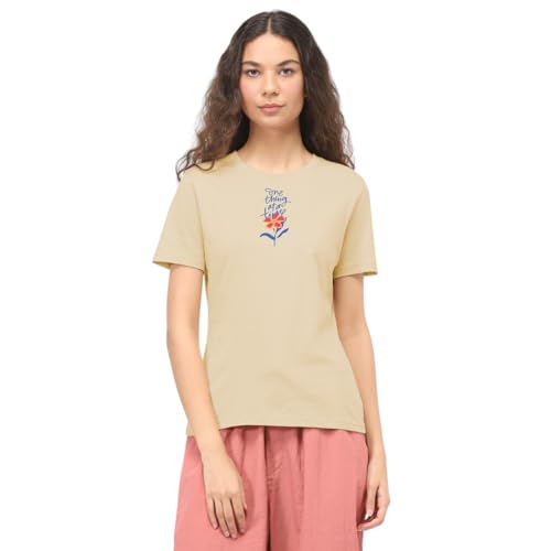 Image of Nobero Women's Graphic Printed T-Shirt | Regular Fit 180 GSM Cotton Tee for Women | Comfortable Round Neck Casual Wear