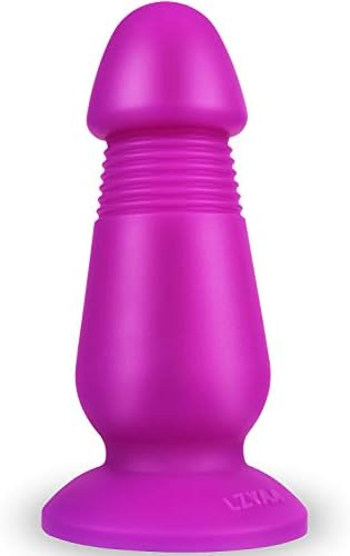 Big Size Anal Plug, LZYAA Adult Sex Toys Dildo Liquid Silicone Material No Any Smell Strong Suction Cup for Hand-Free Soft Penis (Purple)