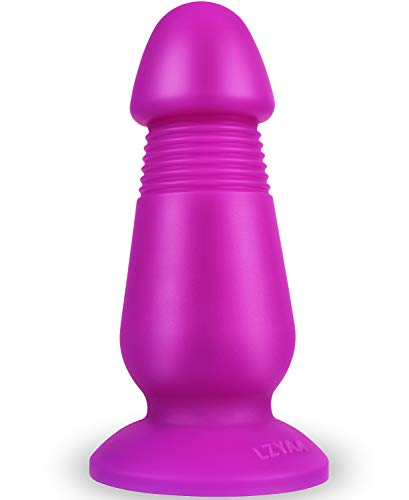 Big Size Anal Plug, Lzyaa Adult Sex Toys Dildo Liquid Silicone Material No Any Smell Strong Suction Cup For Hand-Free Soft Penis (Purple) #TOP3