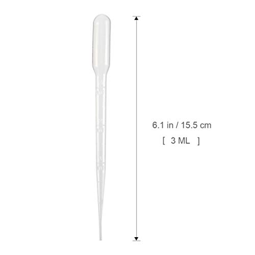 Ueetek 100Pcs 3Ml Transfer Pipette Dropper Plastic Graduated Disposable Measuring Pipettors For Mixing Acrylic Paints And Lab #TOP6