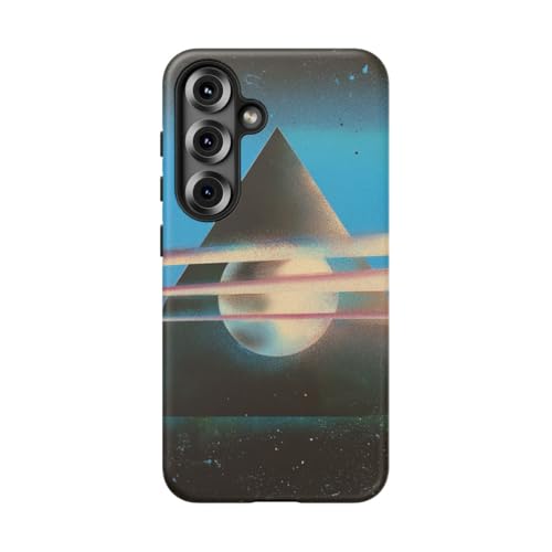 Coque Samsung S25 rigide noire mate pyramide géométrique