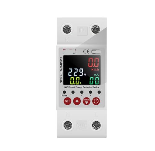 Medidor kilovatios-hora inteligente con protección de sobretensión y fugas para cuadro eléctrico 1
