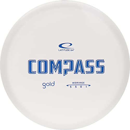 Latitude 64 Gold Compass | Disc Golf Midrange | Controllable Frisbee Golf Disc Discs and Equipment | Weighs 170+ Grams (White)