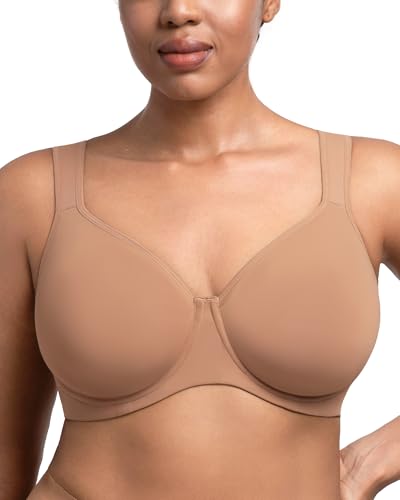 Image of HSIA Bras for Women Minimizer Full Coverage, Plus Size T Shirt Unlined Underwire Smooth Bra, Seamless Cups Joan Ultimate Soft