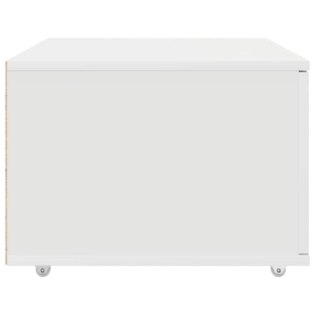 vidaXL Mobile con Cassetti con Ruota Bianco 55 x 45 x 31 cm, Mobiletto Rettangolare Moderno, Soluzione di stoccaggio Ampia per casa, Spazio organizzato e Minimalista