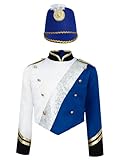 La fermeture à glissière sur les hauts le rend pratique à mettre et à enlever pour les enfants, et le chapeau inclus complète l'ensemble du look de fanfare. Ce costume est parfait pour les spectacles de fanfare scolaire, les défilés ou tout événement spécial où une tenue formelle et tendance est nécessaire