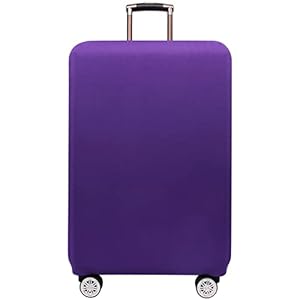 Hiseng Elastisch Kofferhülle Kofferschutzhülle Einfarbig Reisekoffer Hülle Luggage Cover Spandex Kofferschoner Abdeckung Waschbar Gepäck Abdeckung (Lila,L (25-28 Zoll))