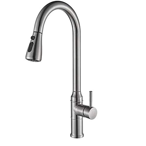 Robinet de cuisine anti éclaboussures à douchette extractible pour grand évier