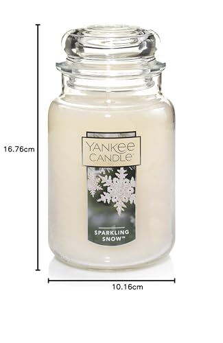 Yankee Candle Sparkling Snow Scented, Classic 22oz Large Jar Single Wick Candle, Over 110 Hours of Burn Time | Holiday Gifts for All