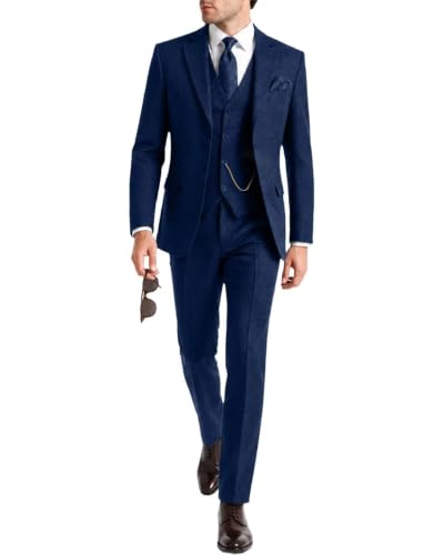 Retro Tweed Men's 3 Piece Slim Fit Suit