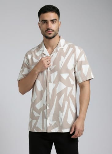 Image of GLORYBOYZ Men's Half Sleeves Abstract Printed Casual Shirt S-2XL
