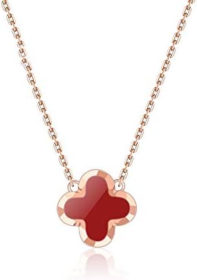 Four-Leaf Clover Necklace Female Pendant Clavicle Chain Fashion Tide Plated 18K Rose Gift