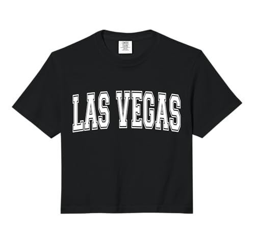 LAS VEGAS NV NEVADA USA Vintage Sports Varsity Style Comfort Colors Crop Top