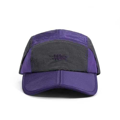 Croogo Foldable Quick Dry 5 Panel Hat Breathable Running Cap,Purple-BS26X01