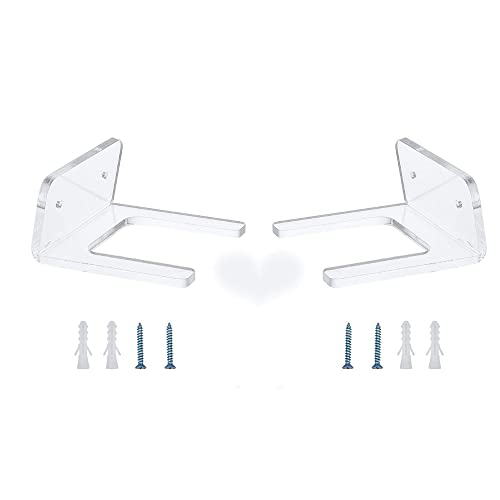 LEILIN Guitar Wall Hanger 2PCS Ukulele Acrylic Wall Mount Rack for Guitar Violin Banjo -Clear